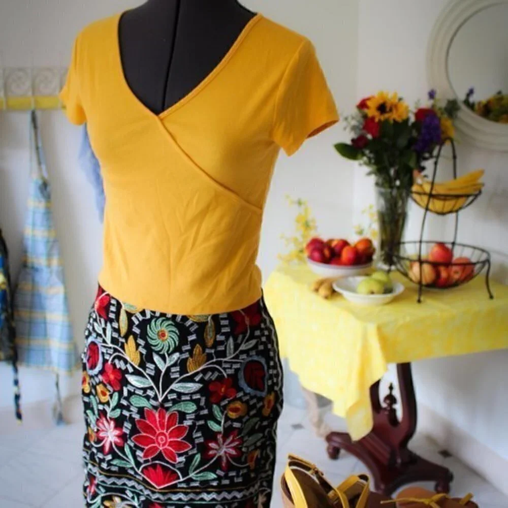 Francesca skirt size small mini skirt embroidered